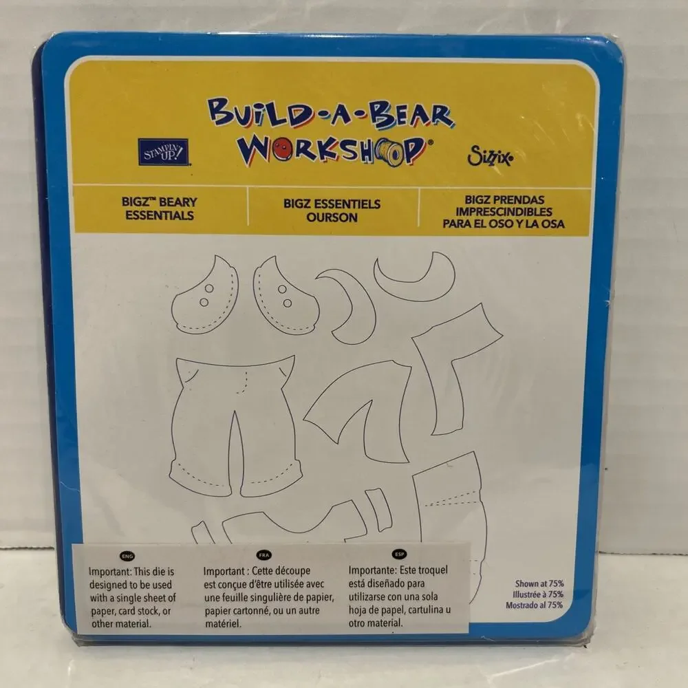 Stampin Up Build a Bear Workshop Sizzix Bigz Beary Essentials Dies New 2009